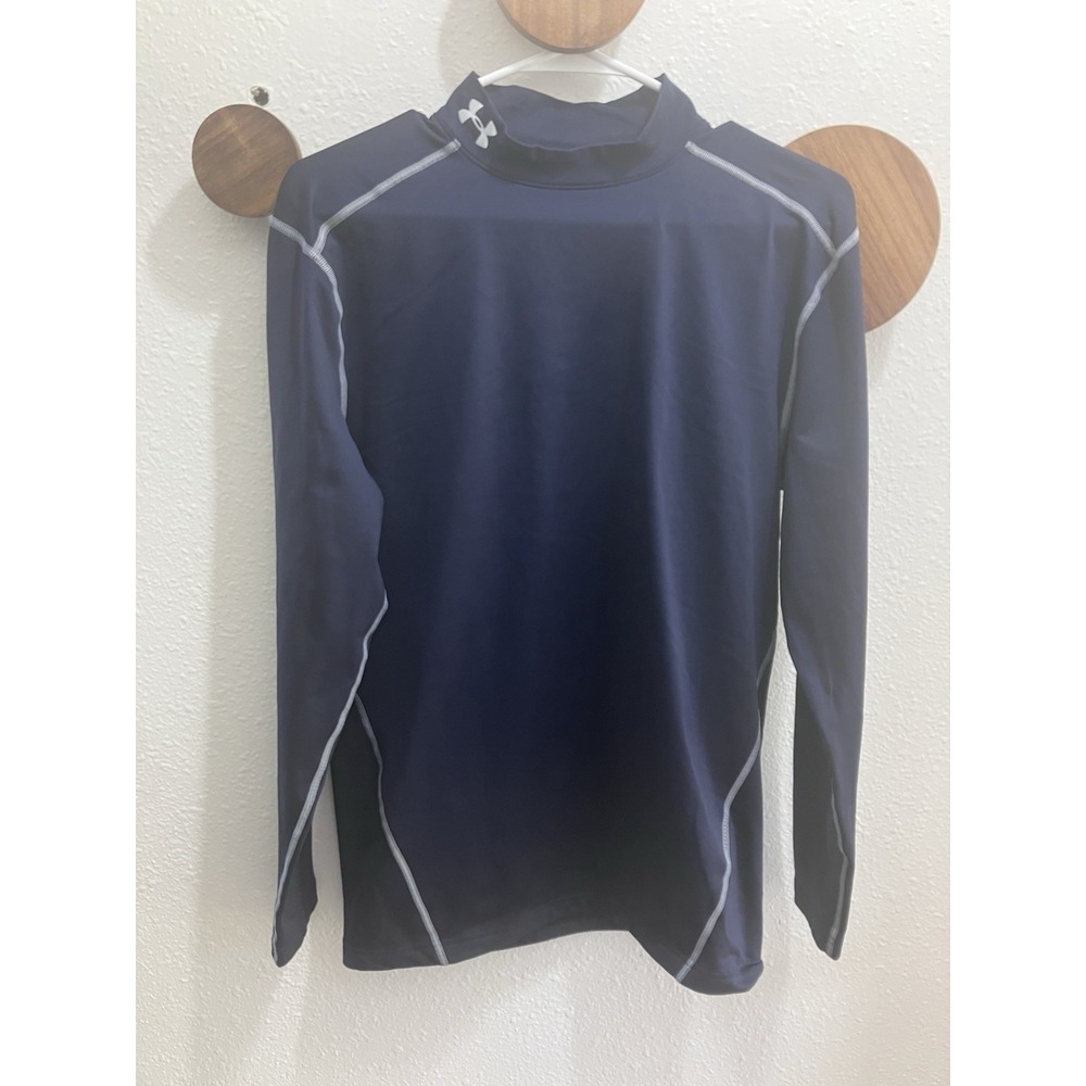 Under Armour Men's XL Navy Coldgear Fitted Mock Neck Long Sleeve Compression